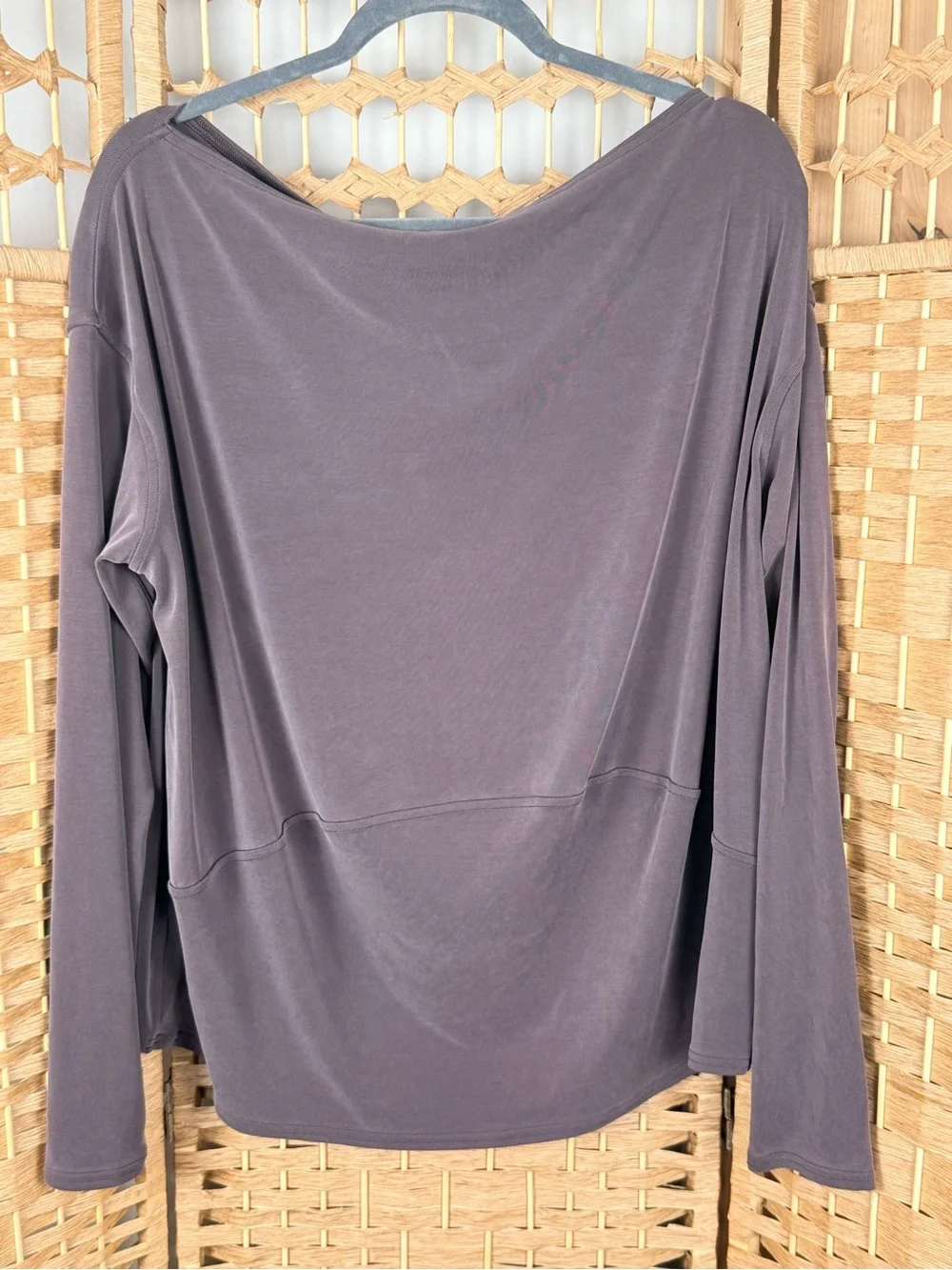 NWOT Lululemon Drapey Softstreme Off the Shoulder Long Sleeve in Espresso Size M
